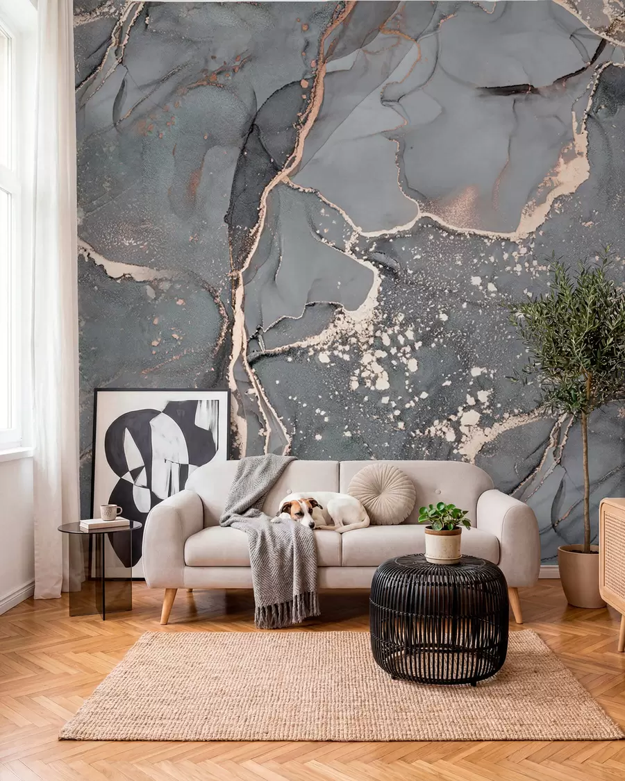Wall Mural Photo Wallpaper Grey marble u93578d2