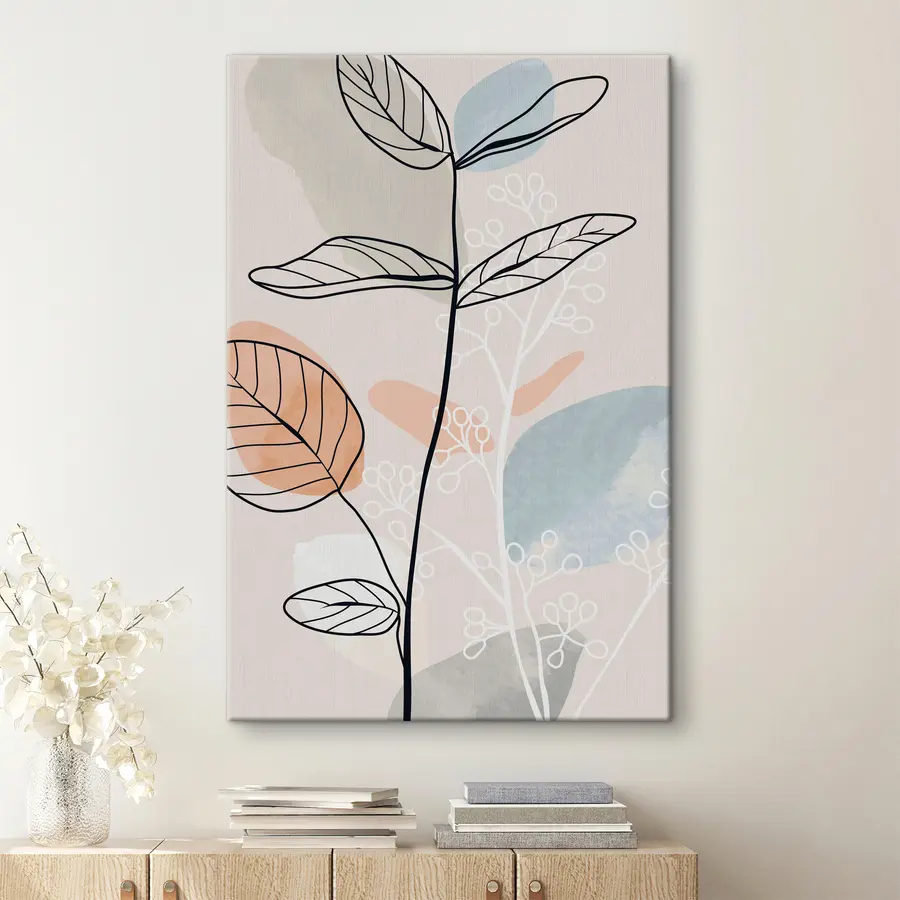 wall murals Elegant line art of greenery s37052