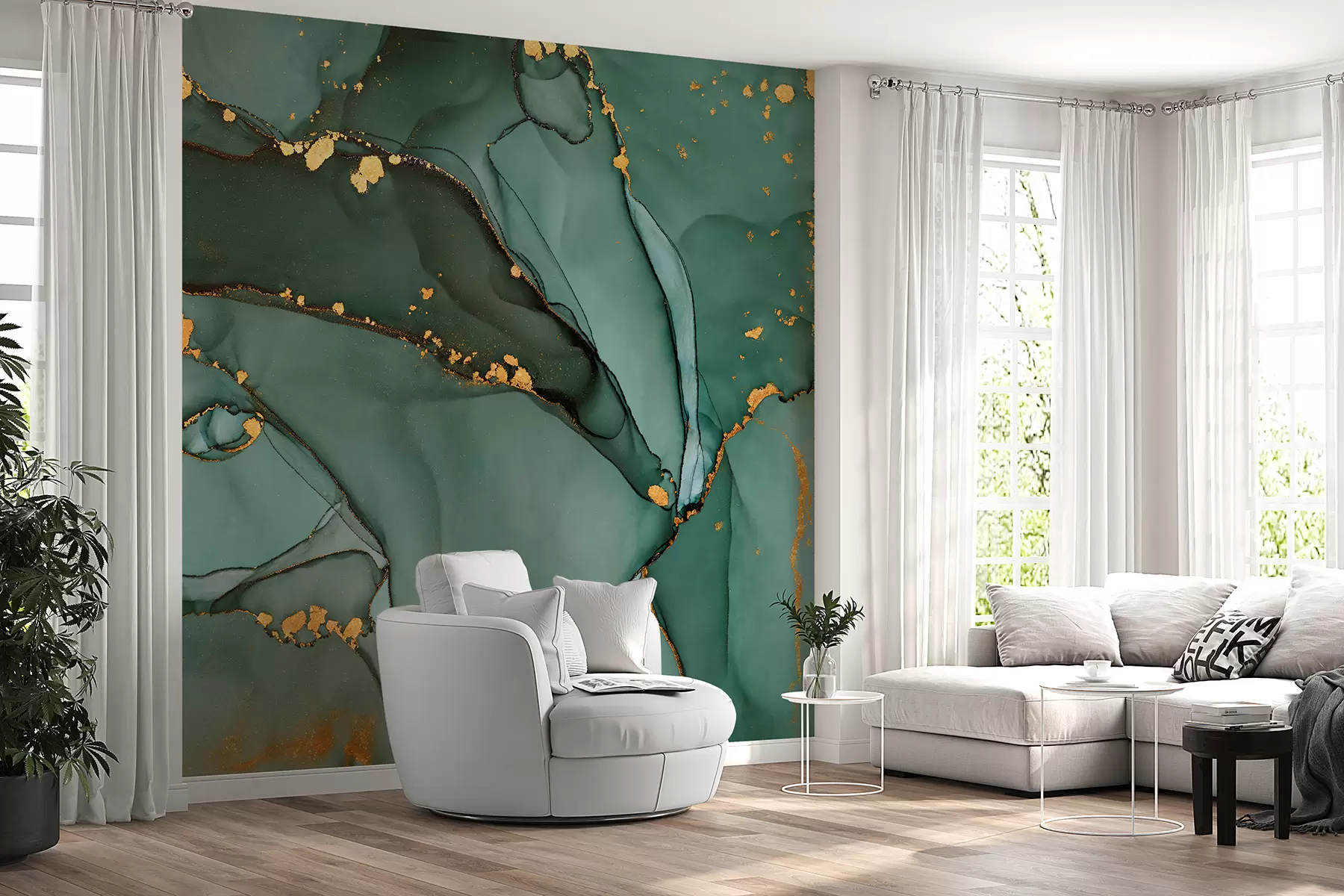 murales Lujoso mármol Onyx con grietas metálicas u50235d1