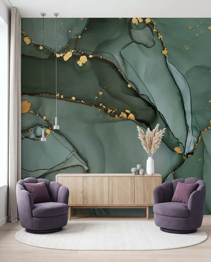 murales Lujoso mármol Onyx con grietas metálicas u50235d1