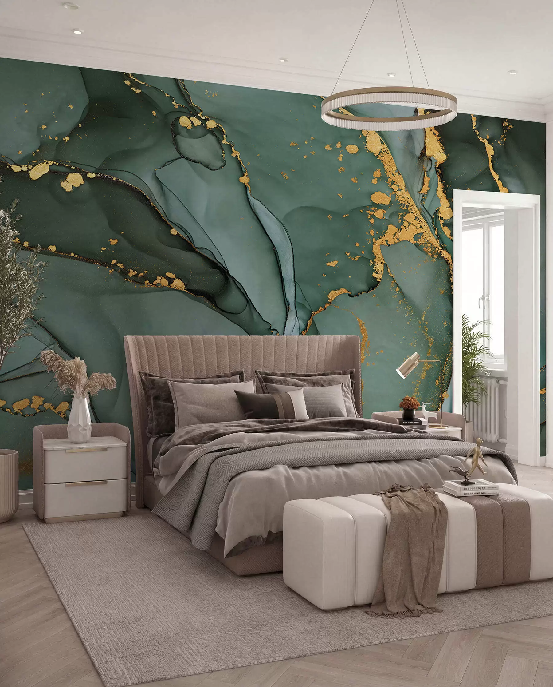 murales Lujoso mármol Onyx con grietas metálicas u50235d2