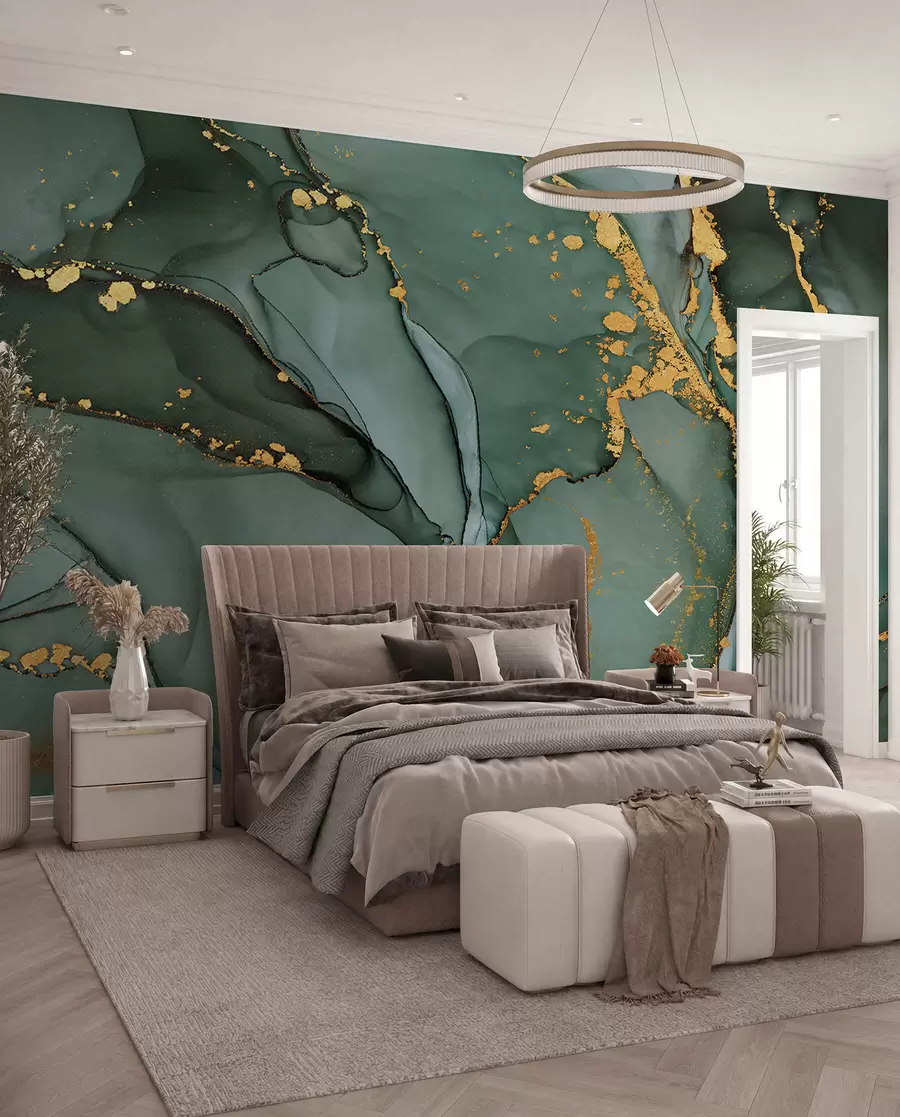 murales Lujoso mármol Onyx con grietas metálicas u50235d2