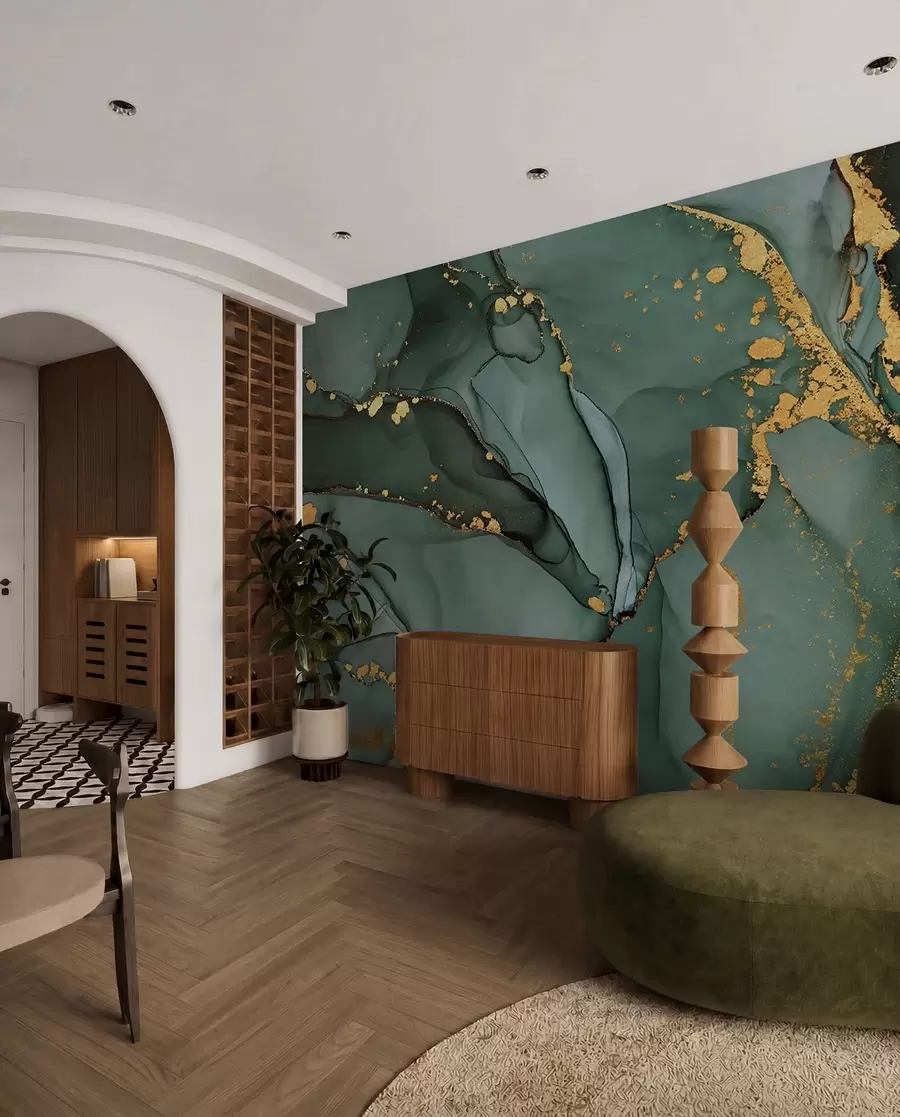 murales Lujoso mármol Onyx con grietas metálicas u50235d2