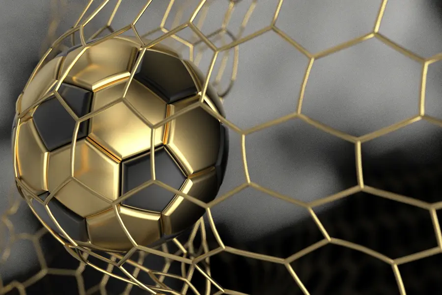 wall murals A soccer ball in the goal u73010d3