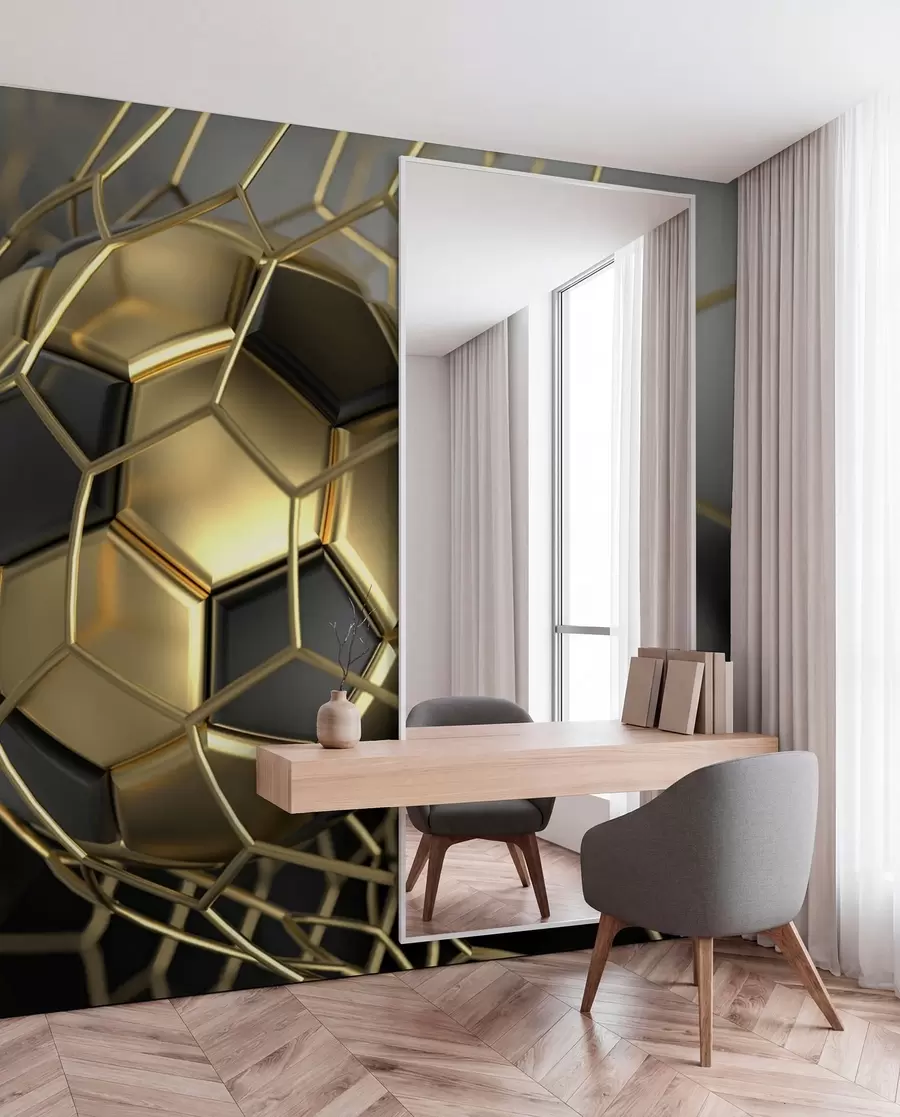 peintures murales Un ballon de football dans le but u73010d3