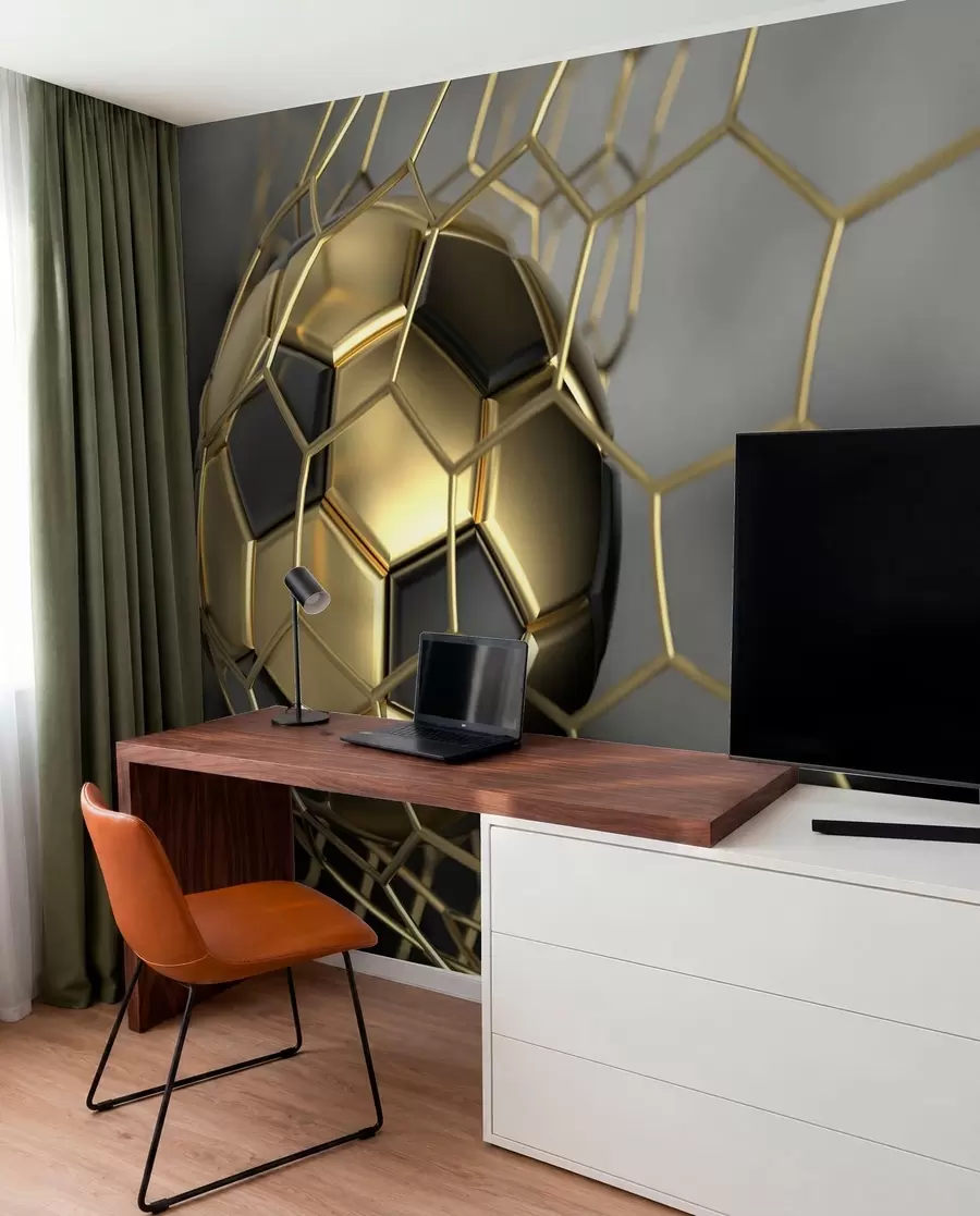 wall murals A soccer ball in the goal u73010d3