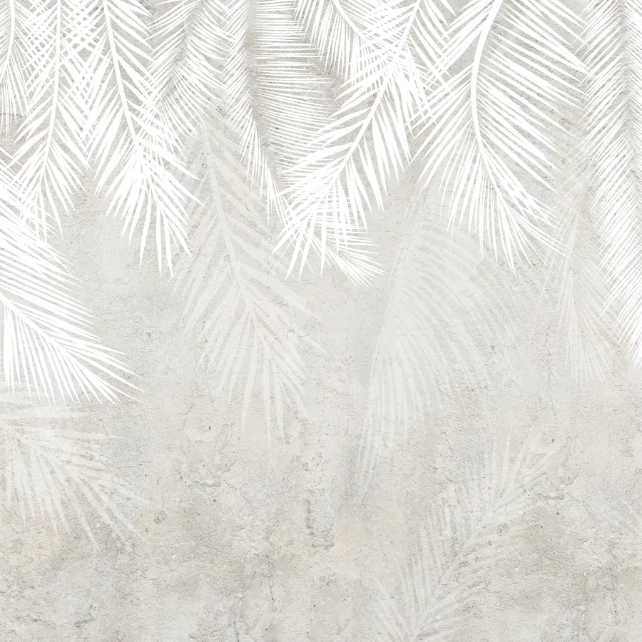 wall murals White brittle palm leaves with a grunge texture u94286d1