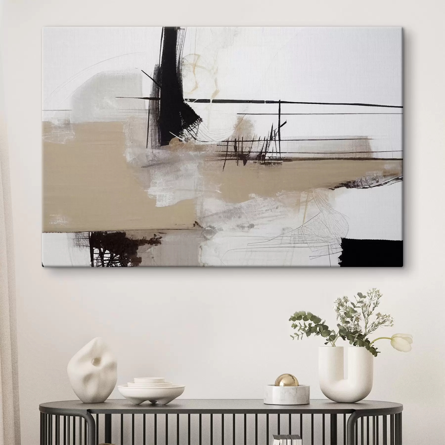 murales Formas abstractas en tonos neutros s37067