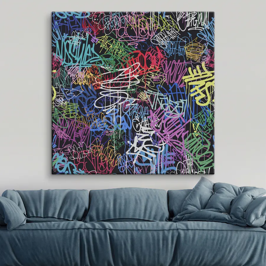 murales Vibrante caos de colores y palabras s37150