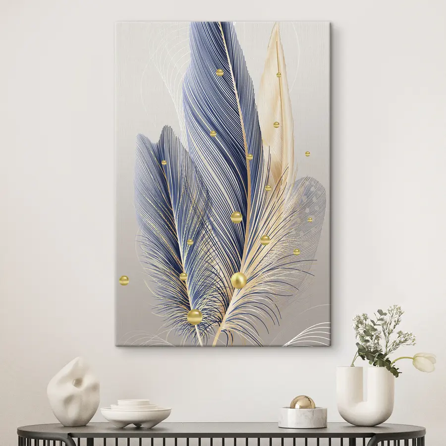 murales Elegantes plumas con suaves reflejos s36325