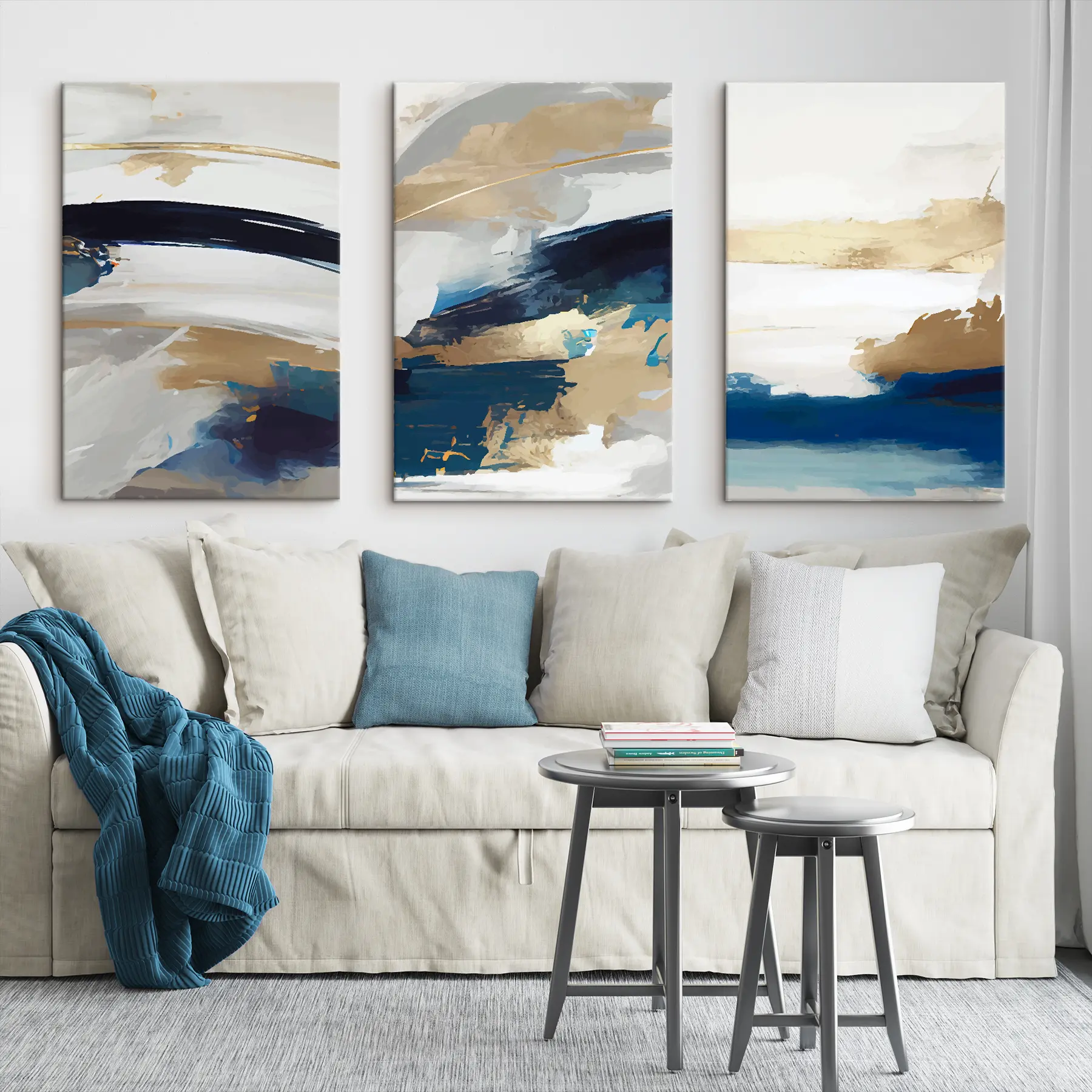 murales Ondas abstractas de tranquila serenidad m00269