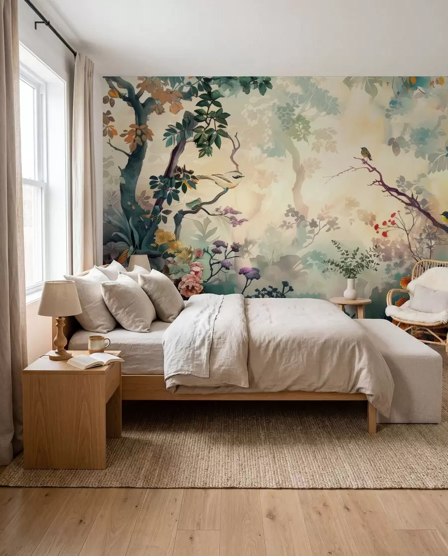 wall murals Bird colors in the forest u99610