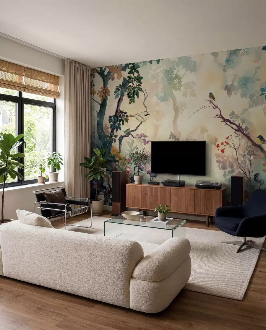 Wall Mural Photo Wallpaper Bird colors in the forest u99610