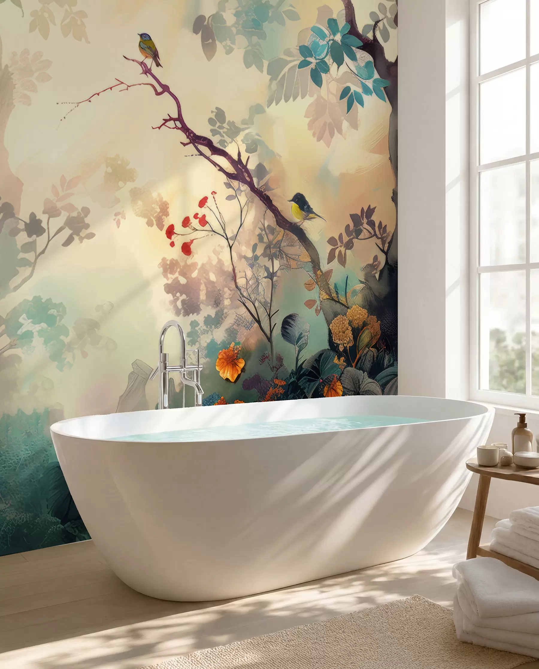 Wall Mural Photo Wallpaper Bird colors in the forest u99610