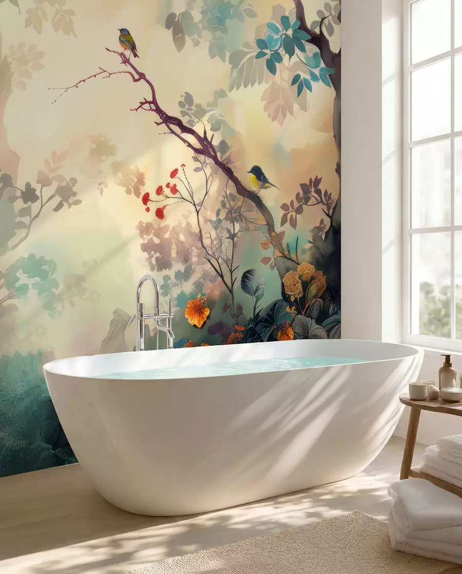 wall murals Bird colors in the forest u99610