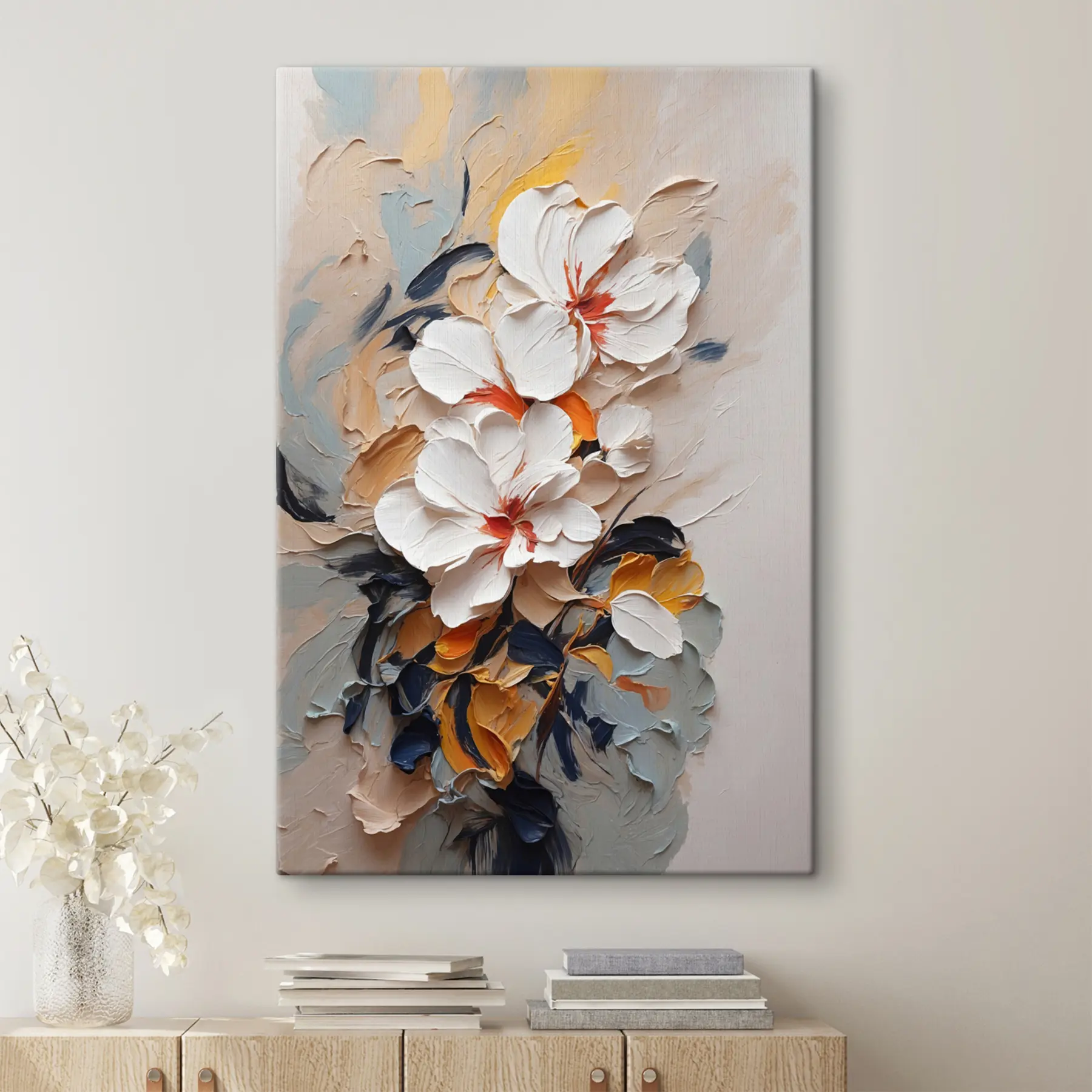 murales Elegantes flores en tonos suaves s37330