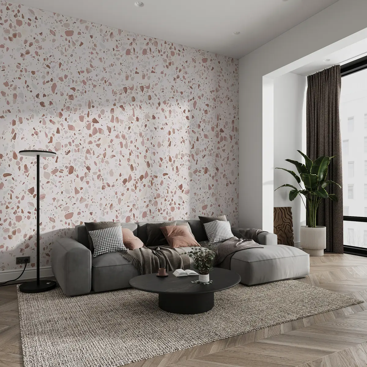 Wall Mural Photo Wallpaper Pink terrazzo u99668