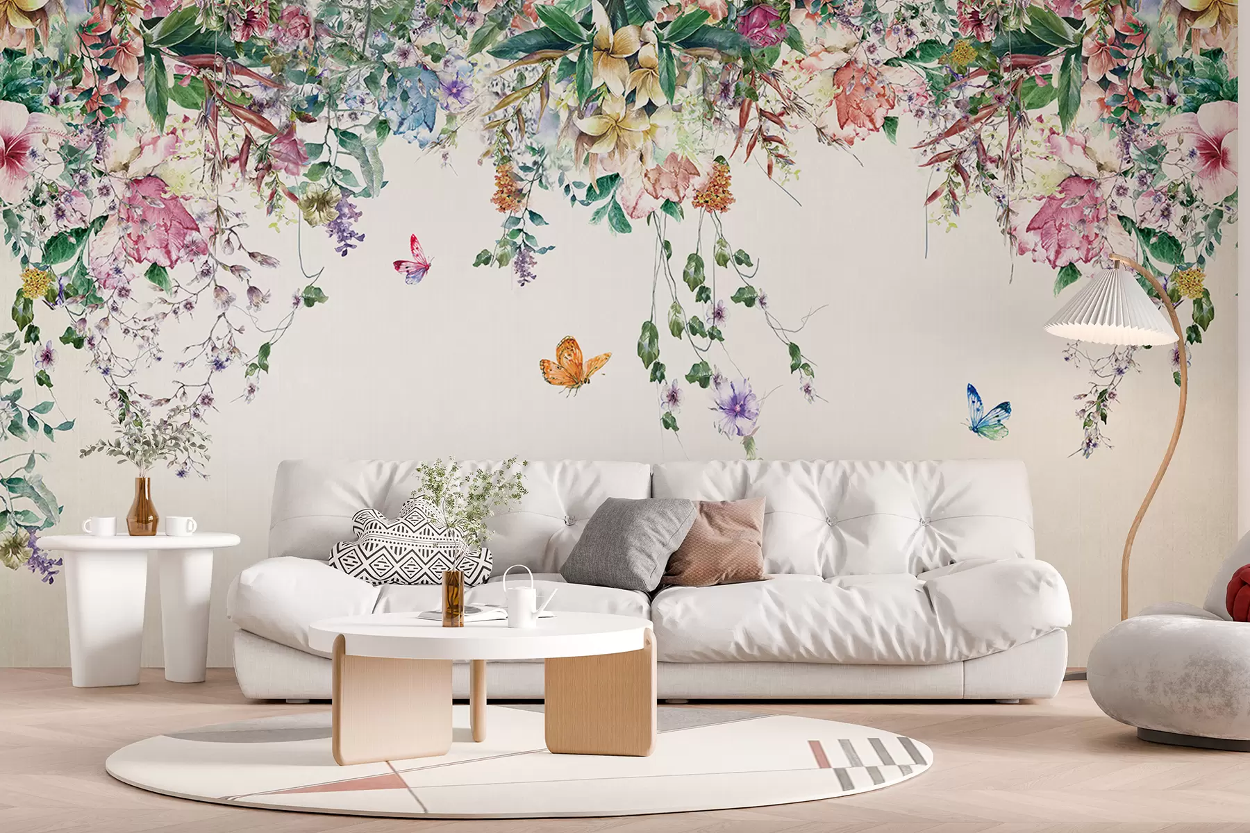 Wall Mural Photo Wallpaper Garland of flowers u30601d2