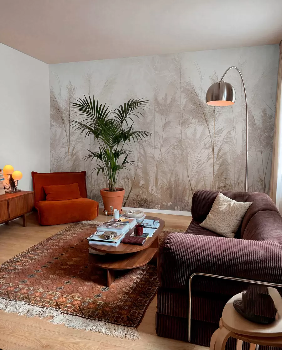 wall murals Tall plants in pastel colors u93903d2
