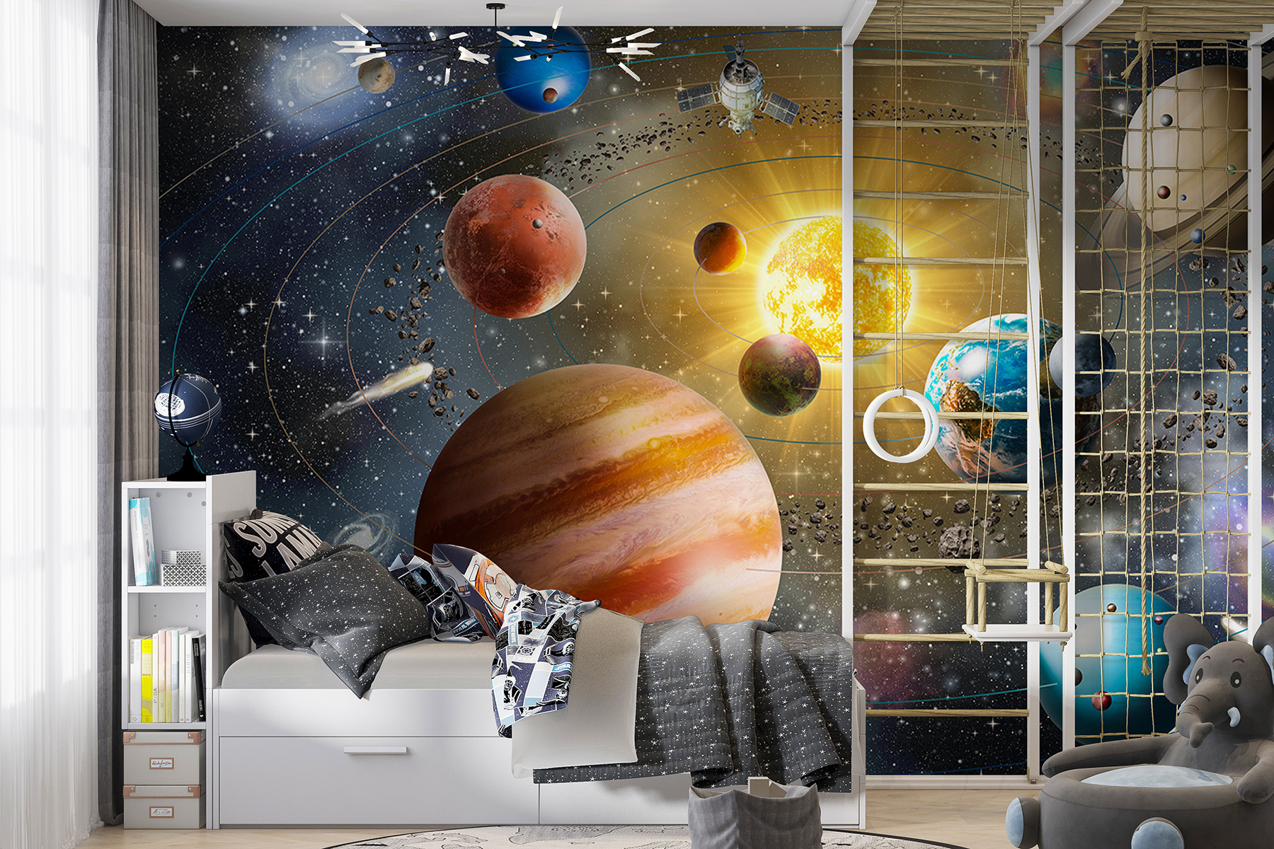 Solar System Room Design Solar System Bedroom Wallpaper