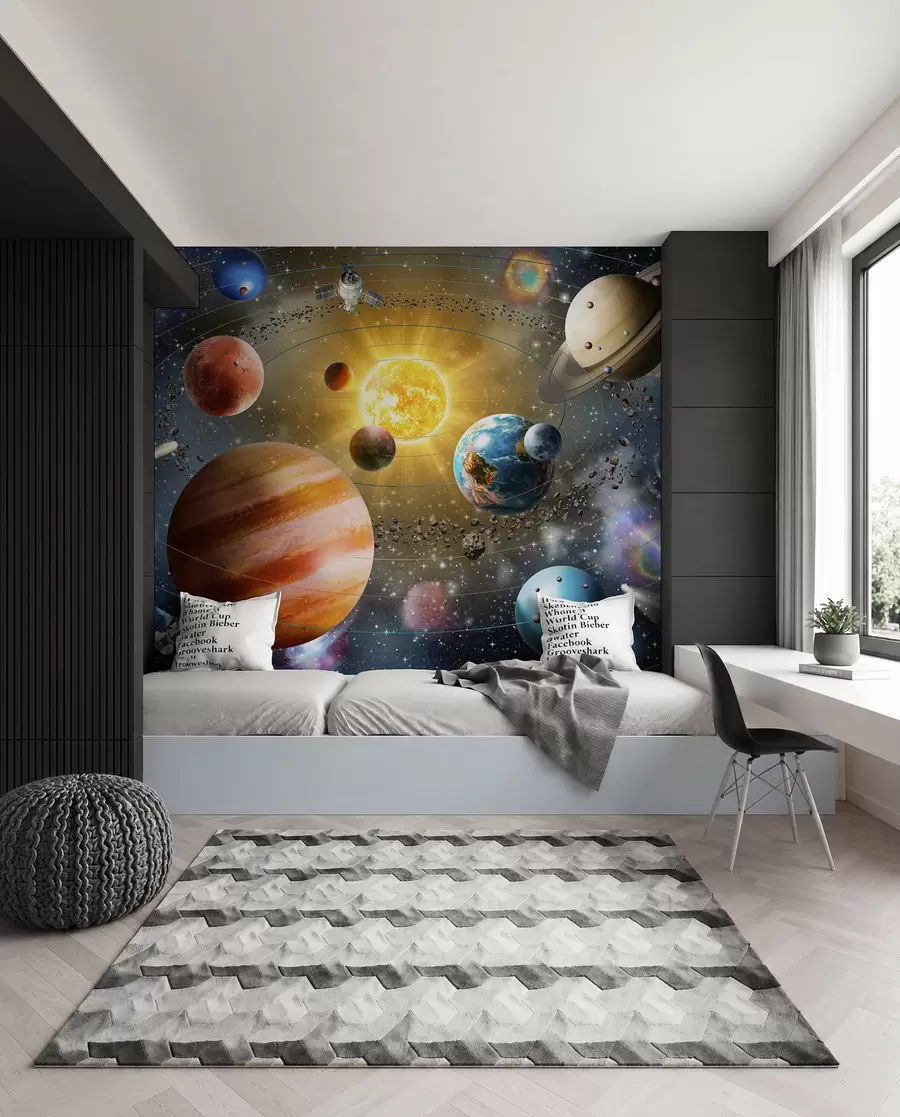 wall murals Fascinating space, solar system u97222d2