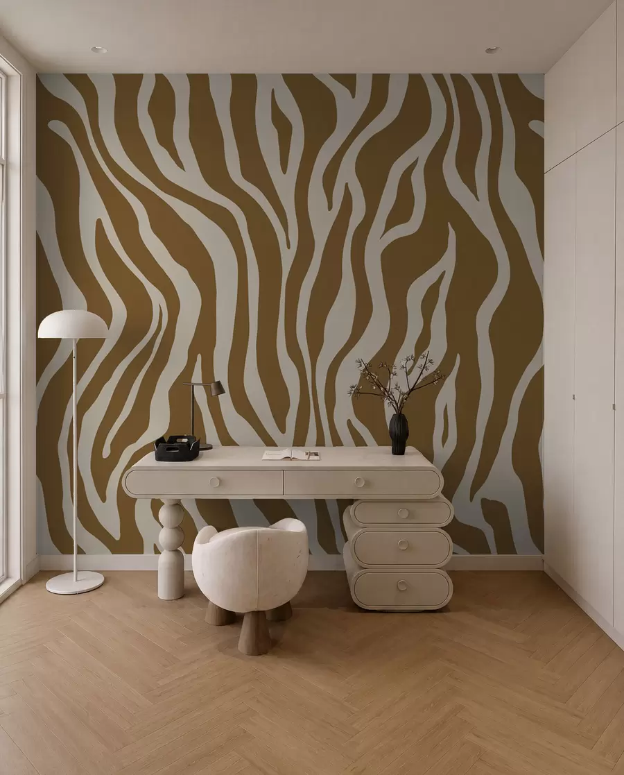 peintures murales Rayures zèbre ocre u99173