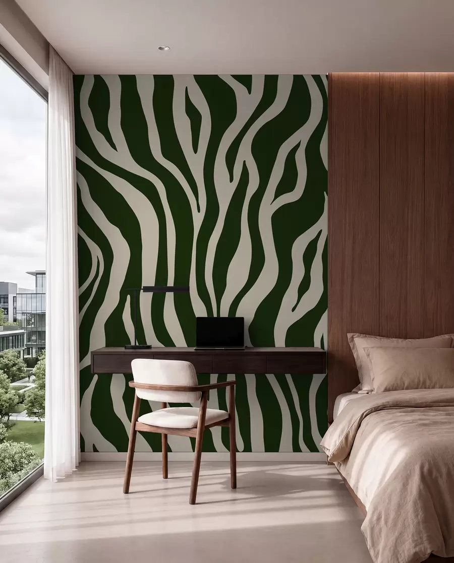 wall murals Forest Green Zebra Stripes u99173v2