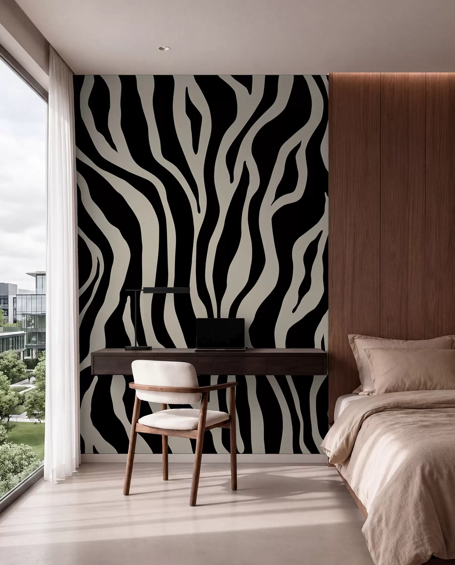 Wall Mural Photo Wallpaper Vector print of zebra skin in black and white colors u99173v3