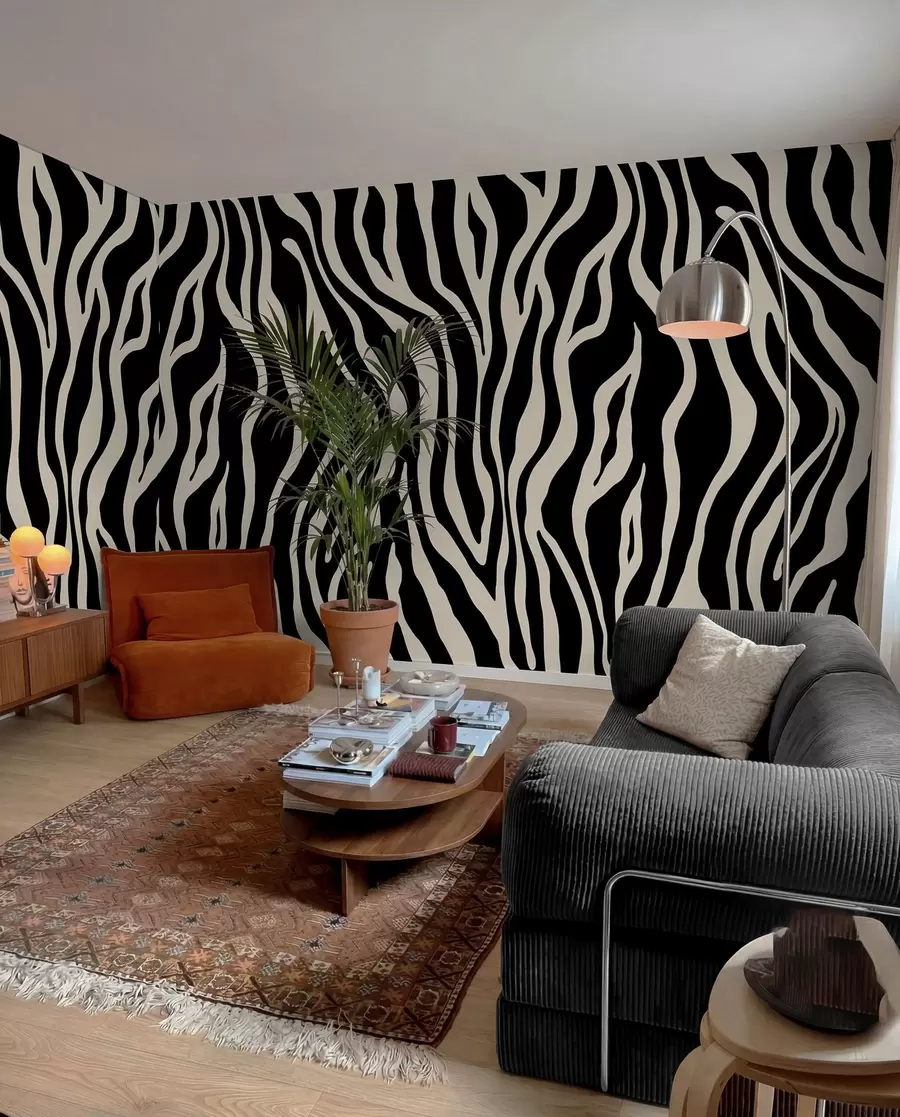 Wall Mural Photo Wallpaper Vector print of zebra skin in black and white colors u99173v3