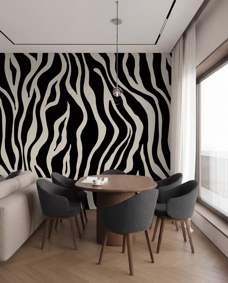 Wall Mural Photo Wallpaper Vector print of zebra skin in black and white colors u99173v3